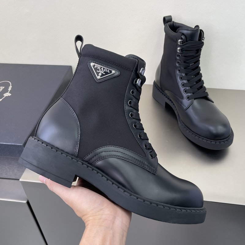프라다 Prada Rois 가죽 나일론 부츠 001-179553