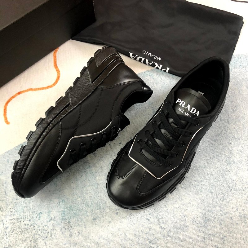 PRADA 블랙 패브릭 캐주얼 슈즈 001-179579