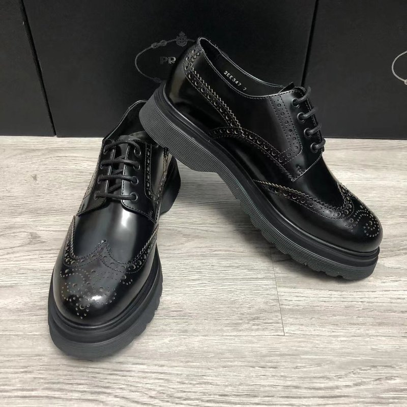 프라다 남성용 두꺼운 바닥 정장 더비 슈즈 001-179603
