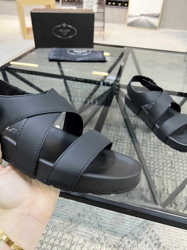 Prada 프라다 남성春夏 가죽 슬리퍼 001-179608