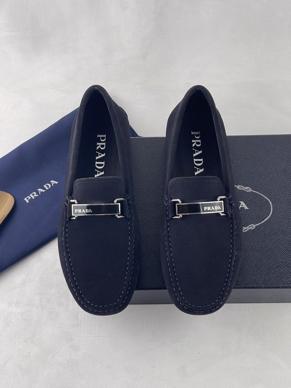 PRADA 수제 봉제 가죽 드라이빙슈즈 남성 001-179620