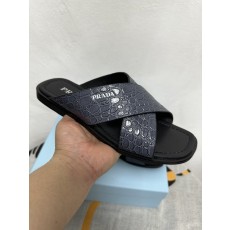 PRADA 프라다 남성 스톤 패턴 가죽 슬리퍼 001-179682