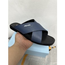 프라다 남성 야자무늬 가죽 슬리퍼 001-179683