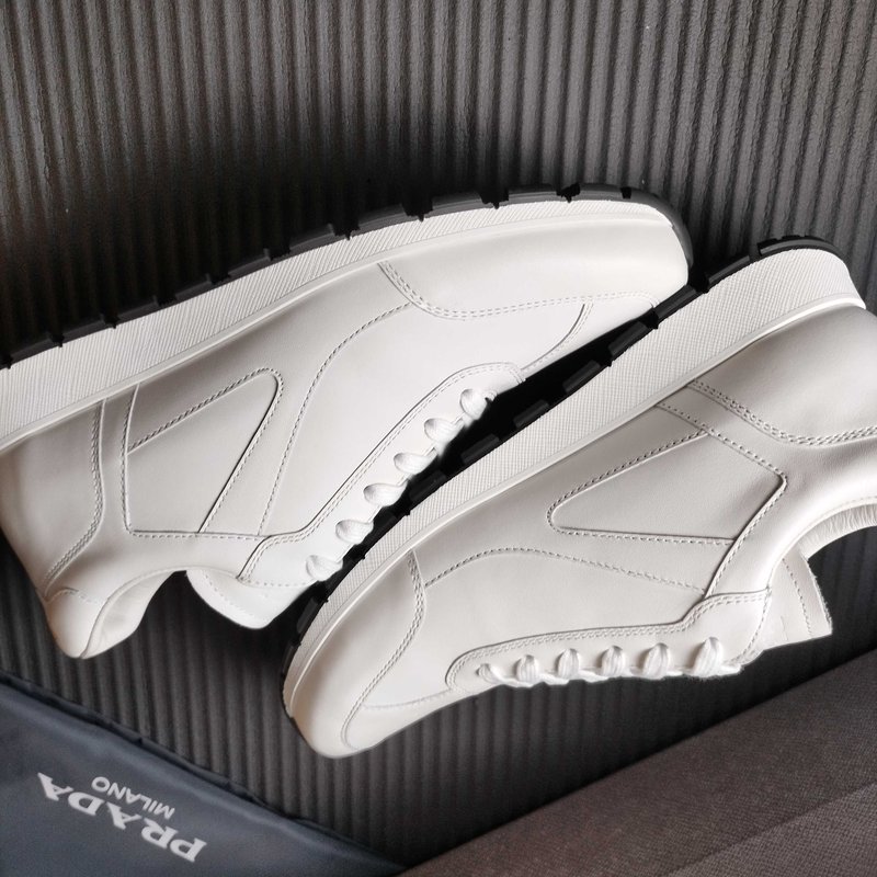 PRADA 507 화이트 레더 스니커즈 001-179898