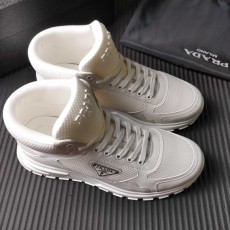 PRADA 프라다 화이트 메쉬 하이탑 운동화 001-180003