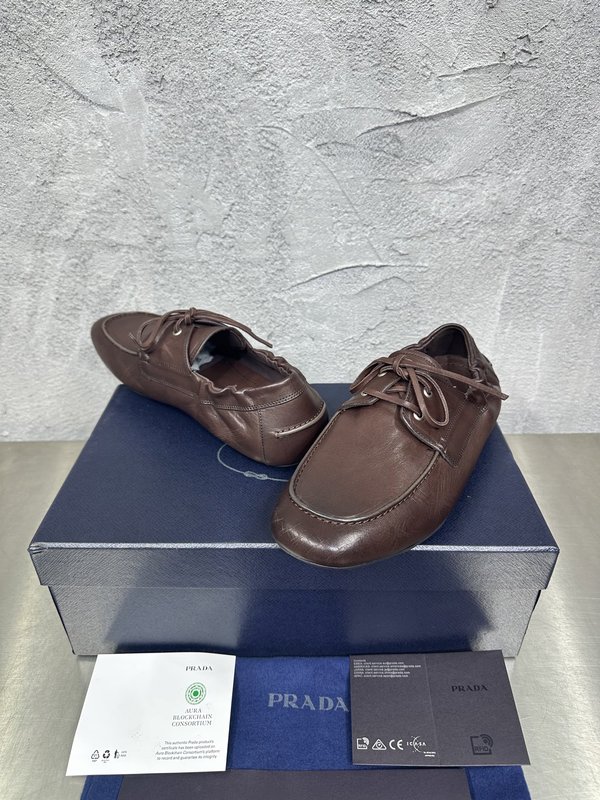 PRADA 빈티지 남성 가죽 스플라이스 슈즈 001-180019
