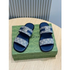 Gucci Lido 남성 더블 G 가죽 슬리퍼 001-180150
