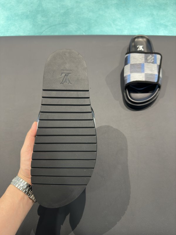LV Gucci 스타일 체크 슬리퍼 001-180151