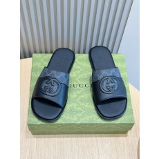 구찌 리도 남성 인터로킹 G 가죽 슬리퍼 001-180157