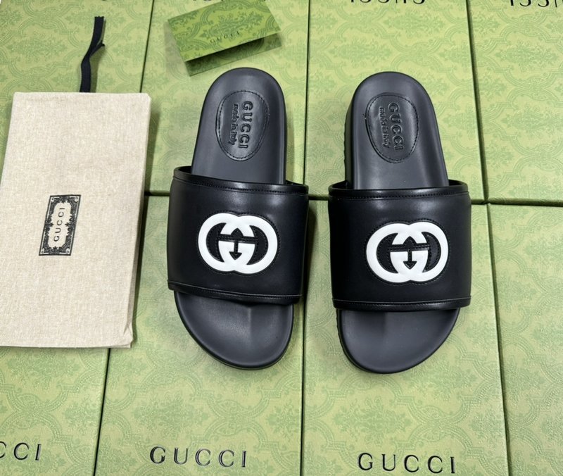 GUCCI 구찌新款 더블 G 로고 캐주얼 슬리퍼 001-180158