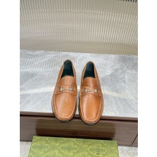 Gucci 남성 말굽 장식 로퍼 브라운 가죽 001-180316
