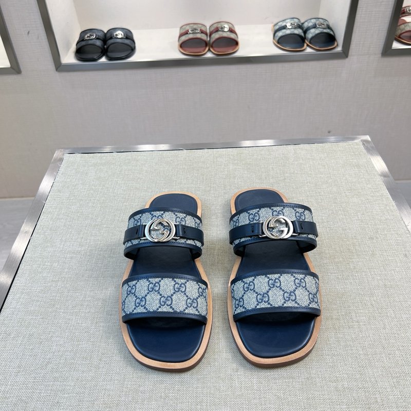 Gucci 클래식 패턴 가죽 슬리퍼 001-180387