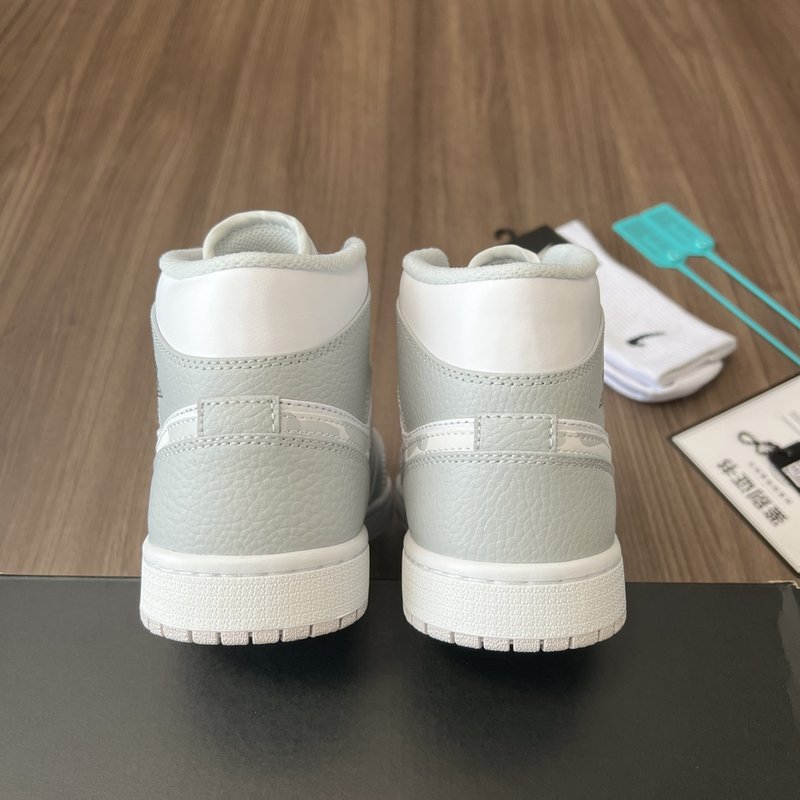 Air Jordan 1 Mid 백색 회색 카모 운동화 001-180453