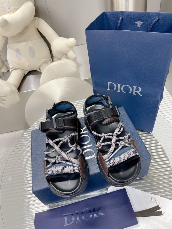 Dior H-Town 블랙 내추럴 샌들 001-180470