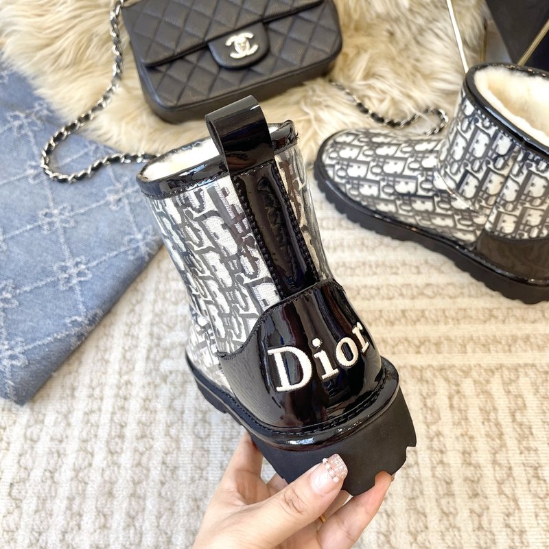 Dior PVC 자수 울 일체형 스노우 부츠 001-180503