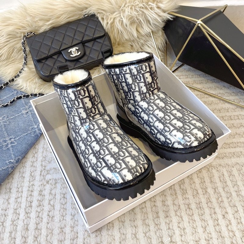 Dior PVC 자수 울 일체형 스노우 부츠 001-180503