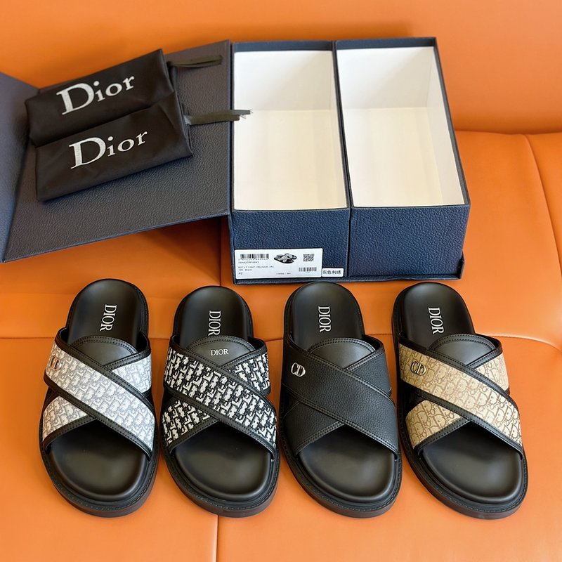 DIOR Aqua 남성 교차 밴드 슬리퍼 001-180521