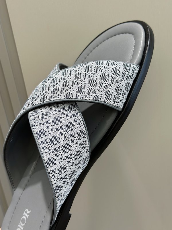 Dior Alias 남성 오블리크 프린트 가죽 슬리퍼 001-180537