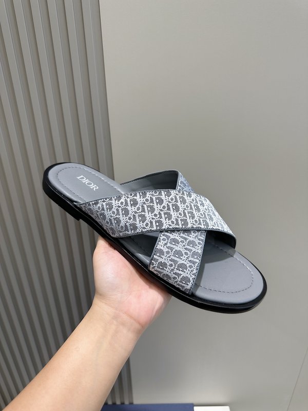 Dior Alias 남성 오블리크 프린트 가죽 슬리퍼 001-180537