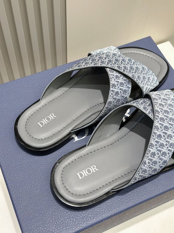 Dior Alias 남성 오블리크 프린트 가죽 슬리퍼 001-180537