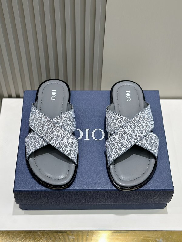 Dior Alias 남성 오블리크 프린트 가죽 슬리퍼 001-180537