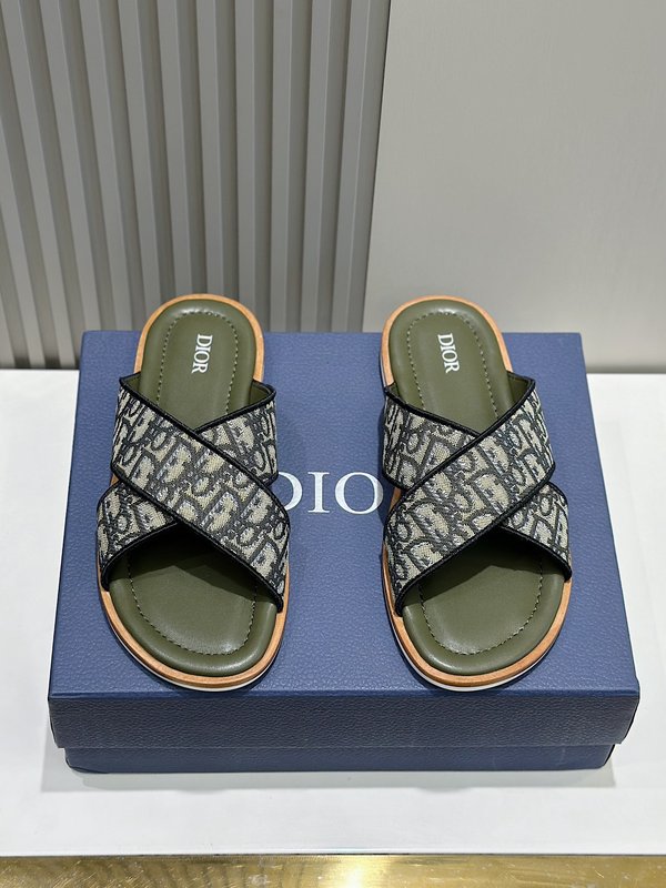 Dior Alias 남성 레더 프린트 슬리퍼 001-180539