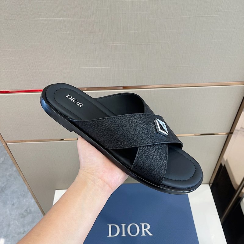 Dior Alias 남성 그레인 가죽 슬리퍼 001-180540