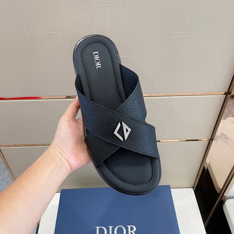 Dior Alias 남성 그레인 가죽 슬리퍼 001-180540