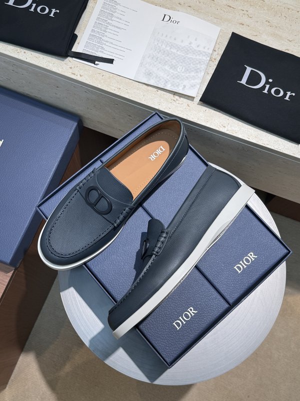 Dior Granville 남성 네이비 수ède 로퍼 001-180637