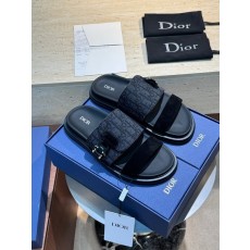 DIOR Aqua 남성 소 가죽 캔버스 슬리퍼 001-180668