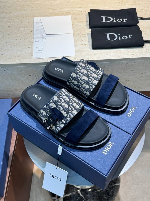 DIOR Aqua 남성 캔버스 슬리퍼 001-180669