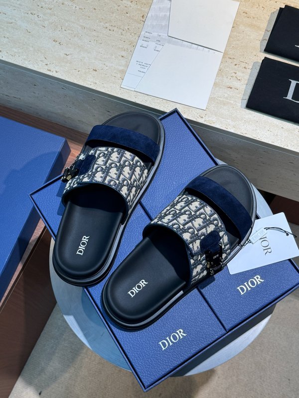 DIOR Aqua 남성 캔버스 슬리퍼 001-180669