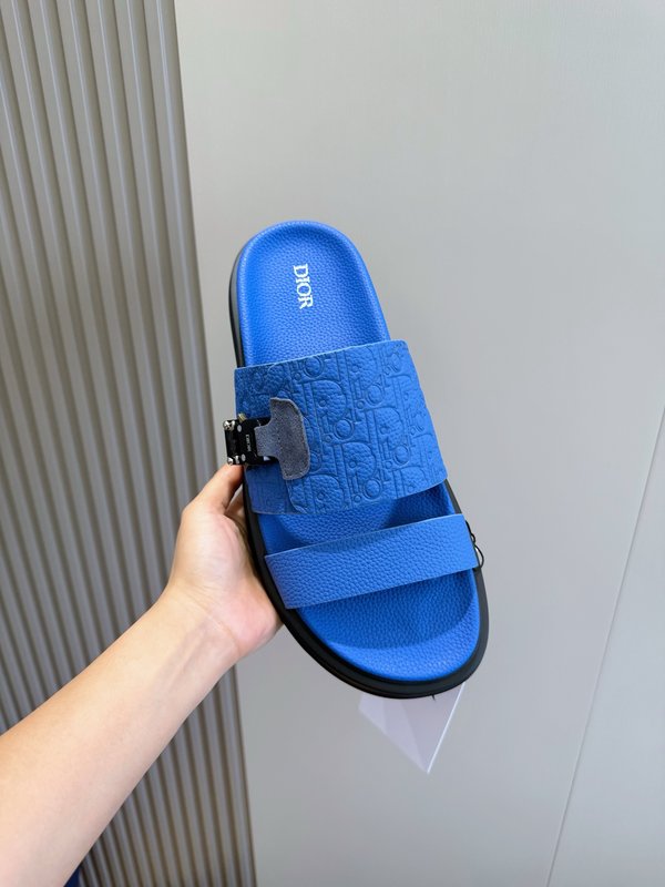 DIOR Aqua 남성 캔버스 교차 밴드 슬리퍼 001-180846