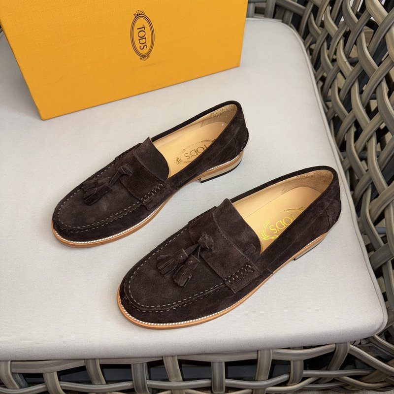 TODS 데비 프릴 캐주얼 구두 스웨이드 가죽 001-180885