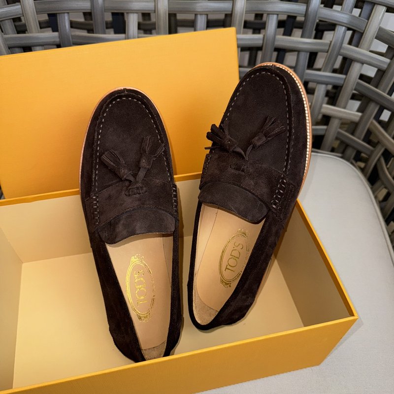 TODS 데비 프릴 캐주얼 구두 스웨이드 가죽 001-180885