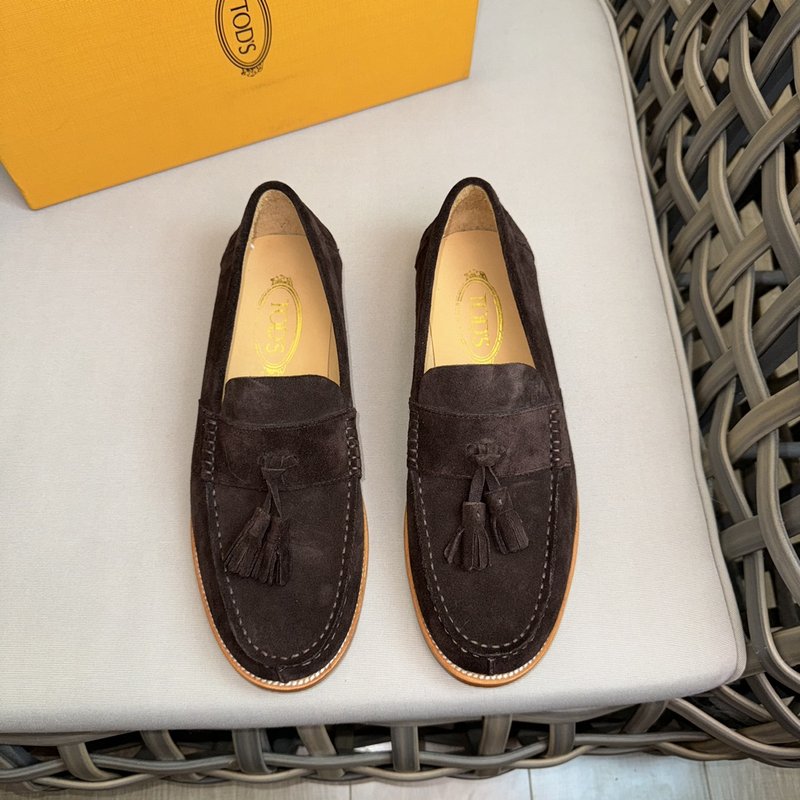 TODS 데비 프릴 캐주얼 구두 스웨이드 가죽 001-180885