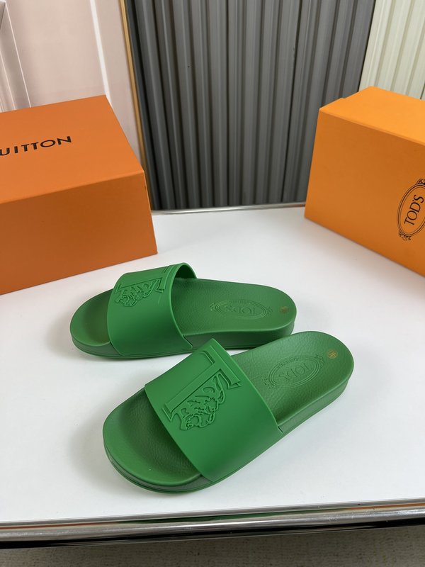 TOD'S 커플 그린 슬리퍼 001-180935