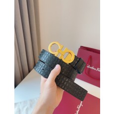 페라가모 클래식 골드 버클 블랙 벨트 001-181044