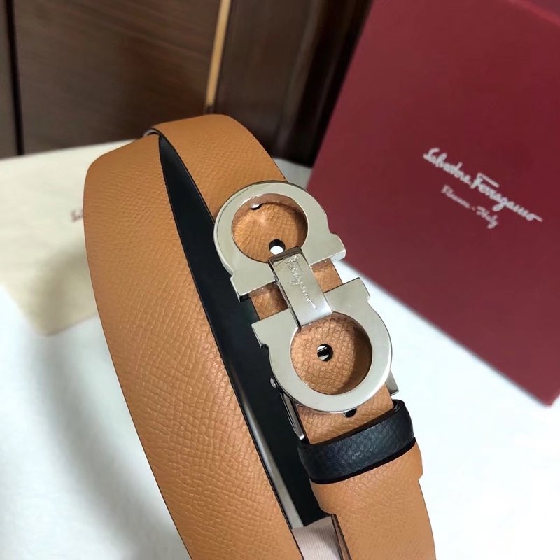 페라가모 여성 2.5cm 말발굽 양면 벨트 001-181096