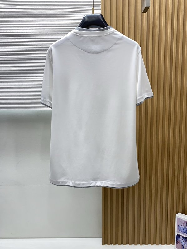 브루넬로 쿠치넬리 남성 라운드넥 반팔 티셔츠 001-181500