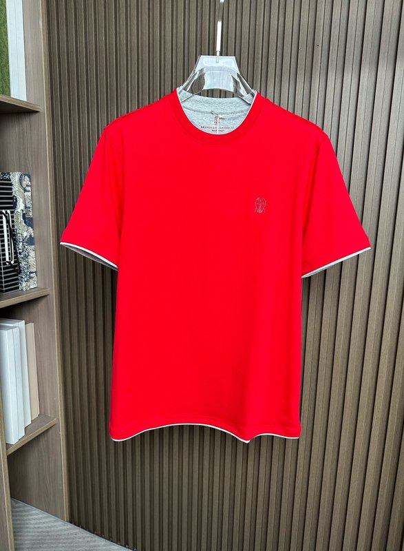 신장 면 더블 가사 라운드 넥 반팔 티셔츠 001-181575