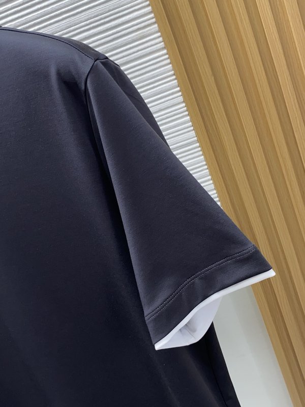 이른 봄 머서화 코튼 라운드 넥 반팔 티셔츠 001-181600