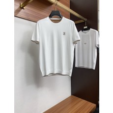 이탈리아 공법 린넨 면 니트 라운드넥 반팔 001-181625