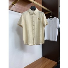 실크 리넨 혼방 비즈니스 반팔 셔츠 001-181637