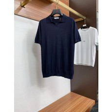클래식 올드머니 스타일 텐셀 혼방 면 반팔 티셔츠 001-181702