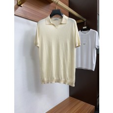 클래식 올드머니 스타일 텐셀 혼방 면 반팔 티셔츠 001-181704