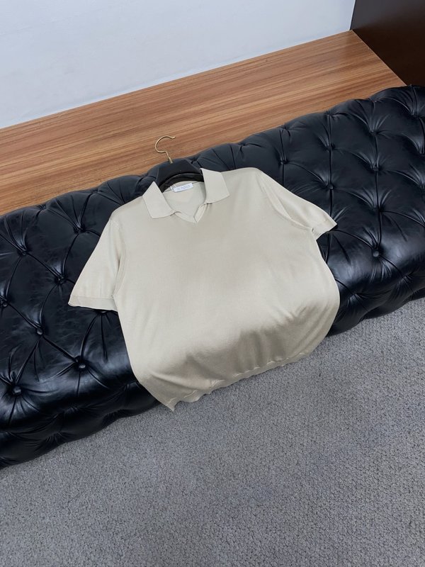 클래식 올드머니 스타일 텐셀 혼방 코튼 반팔 티셔츠 001-181705