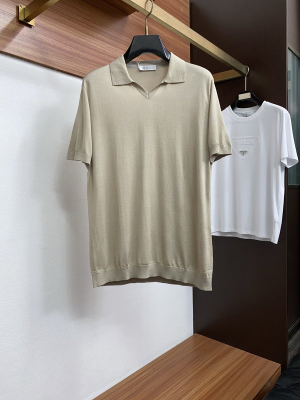 클래식 올드머니 스타일 텐셀 혼방 코튼 반팔 티셔츠 001-181705
