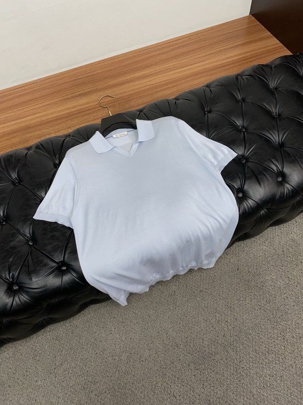 클래식 올드머니 스타일 텐셀 혼방 면 반팔 티셔츠 001-181706