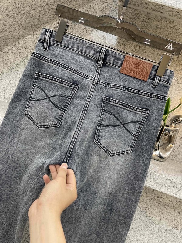 브루넬로 쿠치넬리 남성 빈티지 블루 데님 진 001-181708